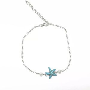 Silver Chain Starfish Anklet Bracelet
